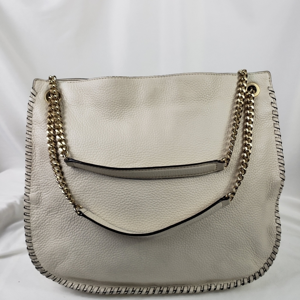 Michael Kors Pebble Leather Whipstitch Chain Strap Tote